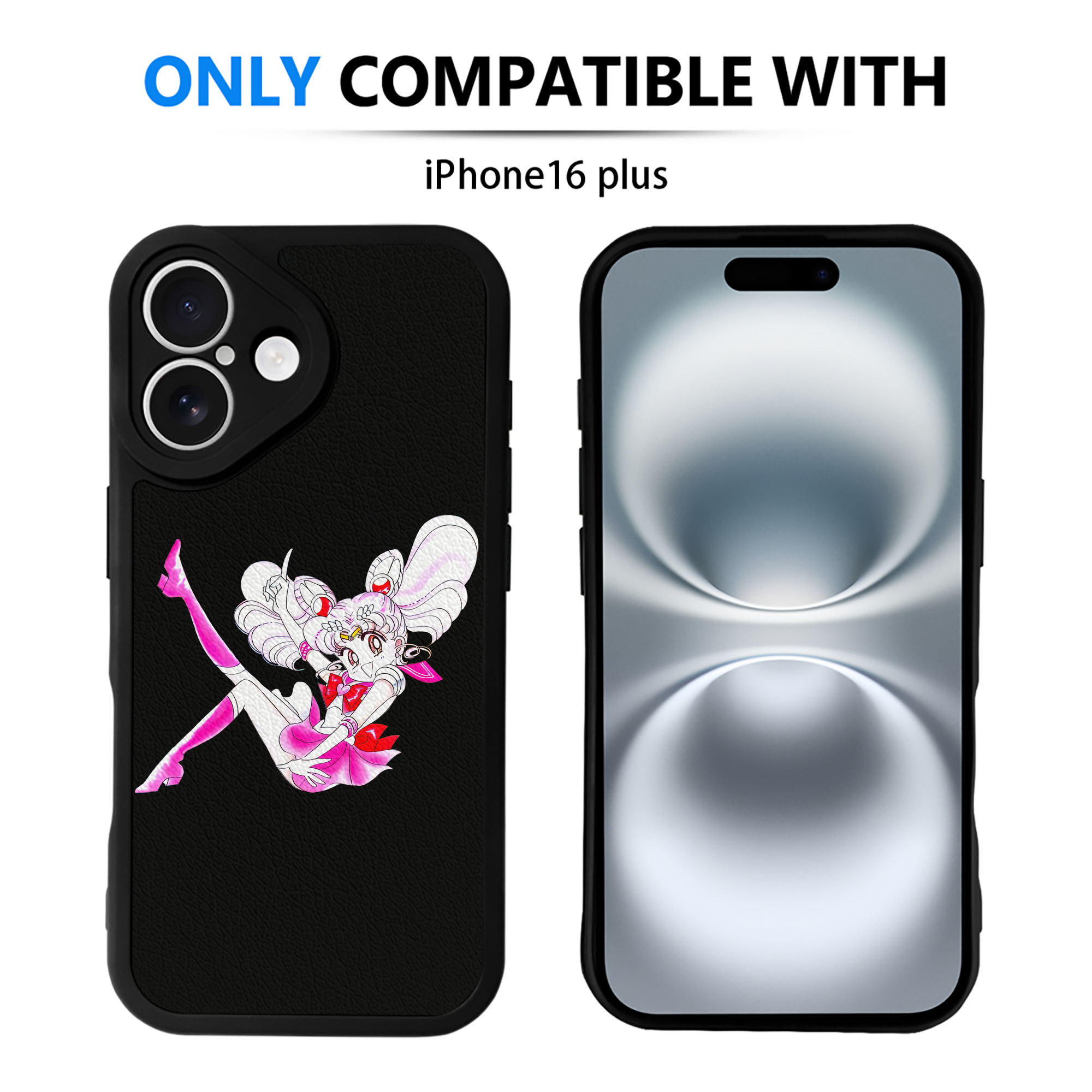 （画像用） 美少女戦士セーラームーン ちびうさ Sailor Moon Chibiusa Tsukino Usagi Small Lady Serenity 【iPhone 16シリーズ対応】シリコンスマホケース（レザー調） 材質：シリコン